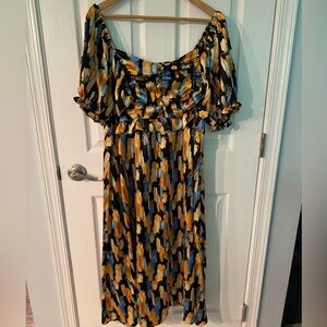 NWOT Piper and Scoot brushstroke print midi dress